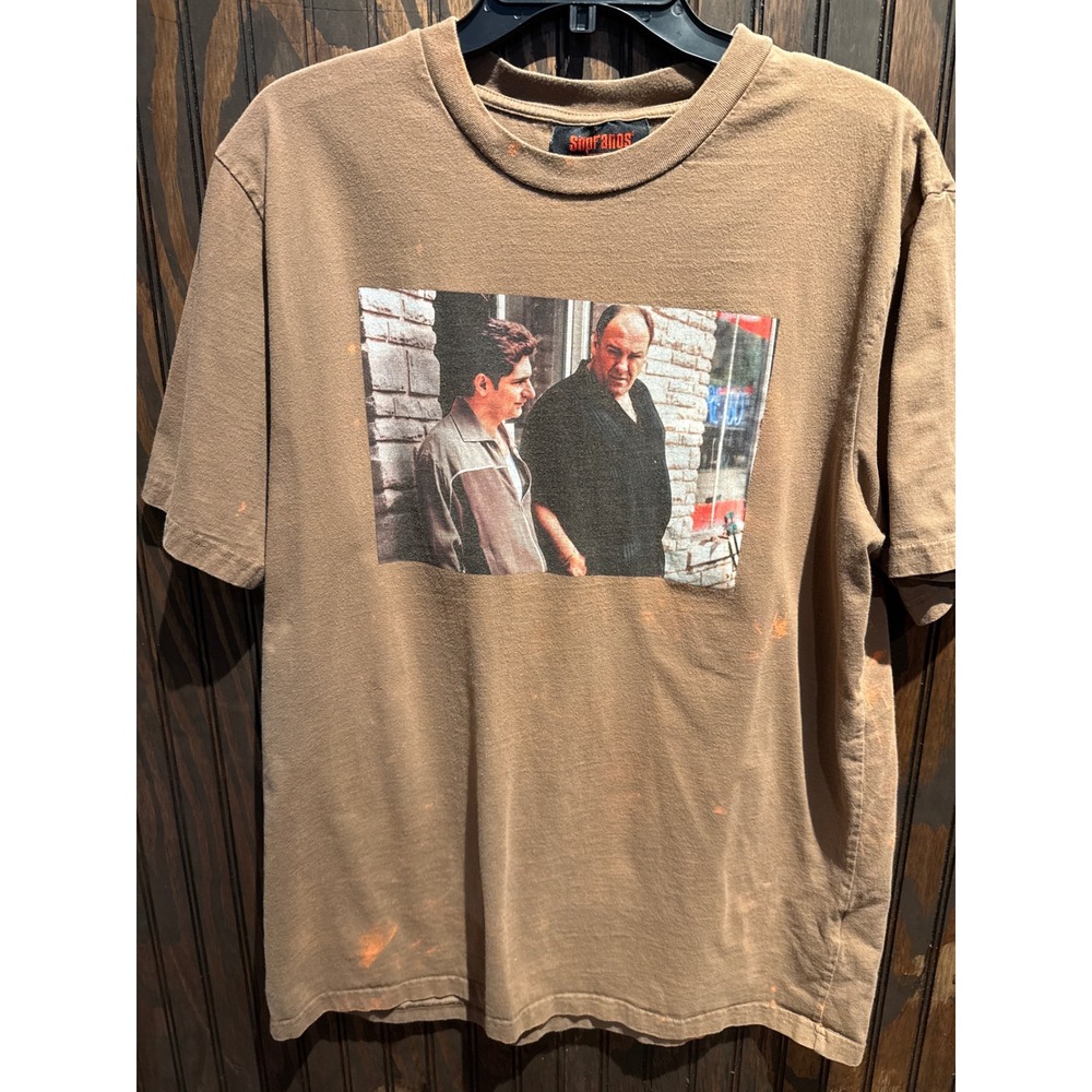 The Sopranos Graphic T-Shirt Mens Brown Tony Soprano Christopher Distressed XL